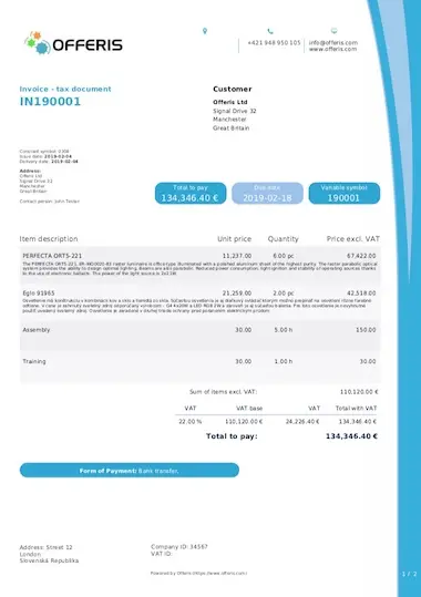 Invoice template
