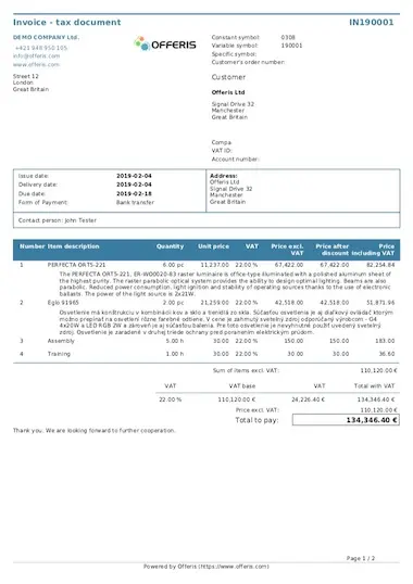 Invoice template