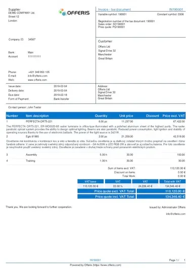 Invoice template